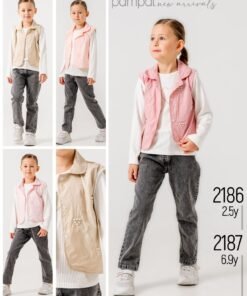 **"Gilet Enfant Élégant avec Broderie – Léger et Tendance pour Toutes Saisons"** 😊
