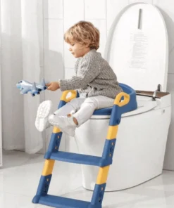 Pot D'entraînement Siège avec Étape Tabouret Échelle, Siège d'entraînement pliable avec poignées, Hauteur réglable pour les tout-petits